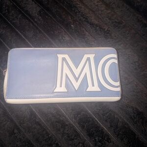 MCM RARE BEAUTIFUL EUC Blue and White LONG Wallet-MZL9SCLOZHE0O1